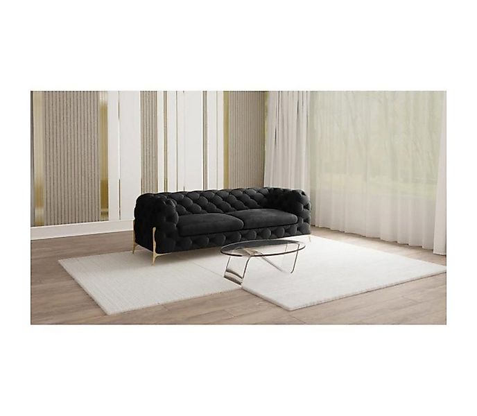 S-Style Möbel Chesterfield-Sofa Ashley Chesterfield Sofa mit Goldenen Metal günstig online kaufen