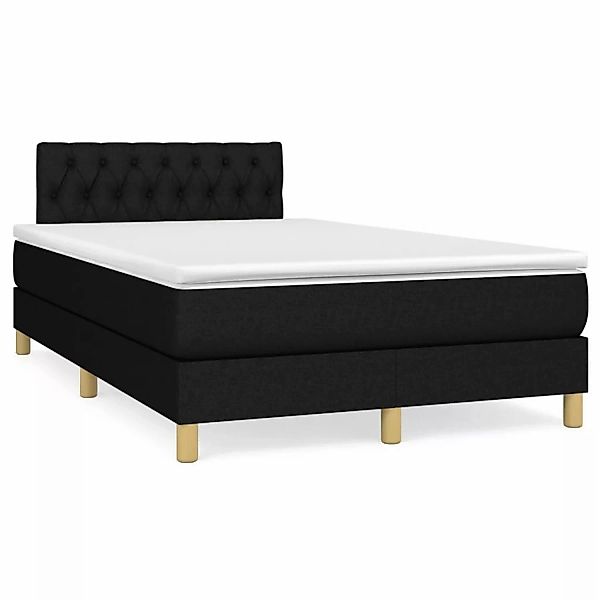 vidaXL Boxspringbett mit Matratze Schwarz 120x200 cm Stoff1389624 günstig online kaufen