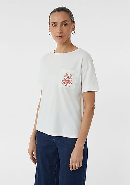 Comma Kurzarmshirt T-Shirt im Relaxed Fit günstig online kaufen