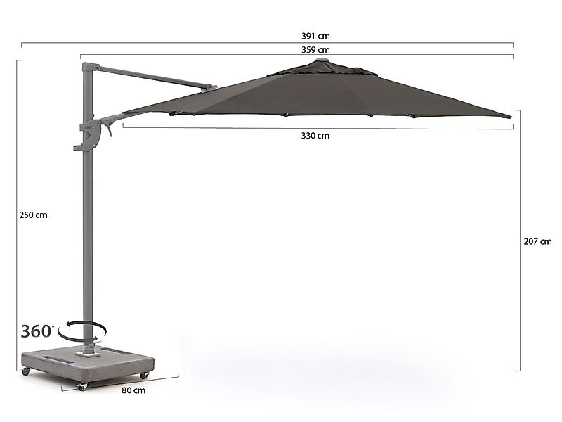 Shadowline Francisco Ampelschirm ø 330 cm günstig online kaufen