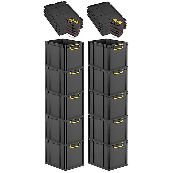 PROREGAL SuperSparSet 10x Eurobox Nextgen Color Mit Scharnierdeckel HxBxT 3 günstig online kaufen