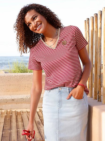 Casual Looks V-Shirt "Ringelshirt" 1 tlg. günstig online kaufen