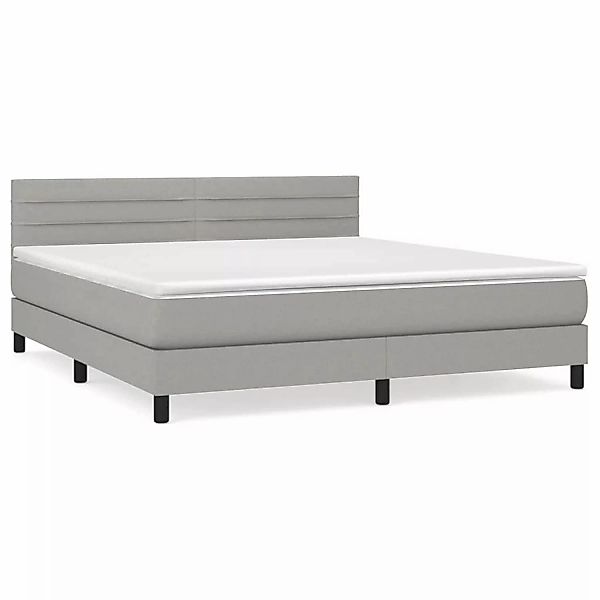 vidaXL Boxspringbett mit Matratze Hellgrau 180x200 cm Stoff1399712 günstig online kaufen
