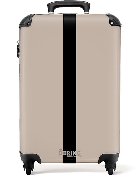 NoBoringSuitcases.com© Hartschalen-Trolley Beige mit schwarzem Streifen günstig online kaufen