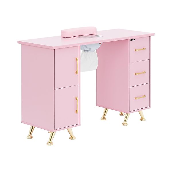 Physa Schminktisch Nageltisch Rosa / Gold günstig online kaufen