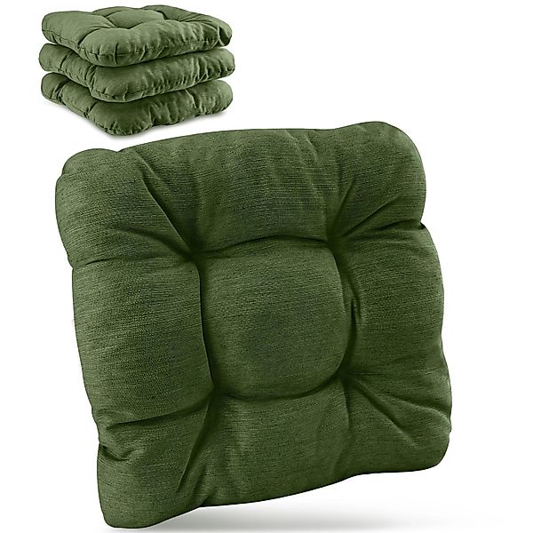Beautissu HighLux SK Stuhlkissen 40x40x8cm Dunkelgrün 4tlg günstig online kaufen