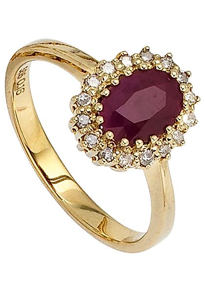 JOBO Diamantring, 585 Gold mit 16 günstig online kaufen