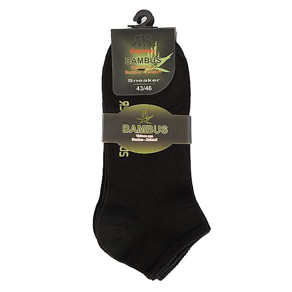 Harmony 3er-Pack Sneakersocken aus Bambus-Viskose Farbe schwarz Größe: 50-5 günstig online kaufen