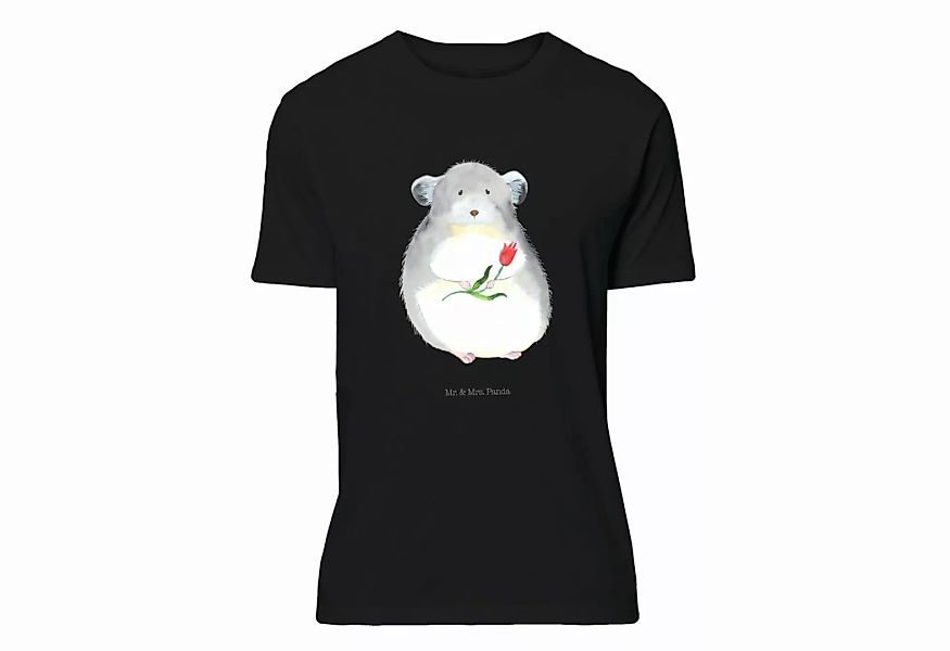 Mr. & Mrs. Panda T-Shirt Chinchilla mit Blume - Schwarz - Geschenk, Chaos, günstig online kaufen