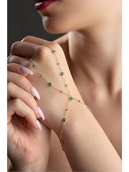 Nisan Ketten und Armband Set, Silber Handkette mit Nazar-Augen – Goldbeschi günstig online kaufen