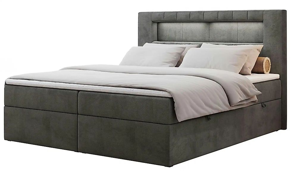 Boxbett mit Bettkasten Gold 5 ¦ grau ¦ Maße (cm): B: 140 H: 103 Betten > Ko günstig online kaufen