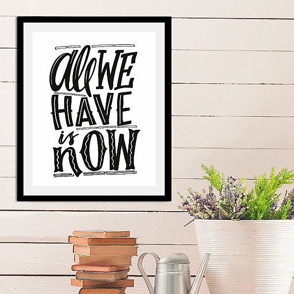 queence Bild »Now«, Schriftzüge-Sprüche & Texte-Motivationsbilder-Schwarz-W günstig online kaufen