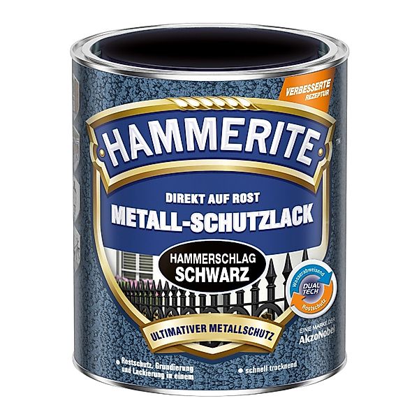 Hammerite  Metallschutzlack Hammerschlag-schwarz glänzend / 60063, günstig online kaufen