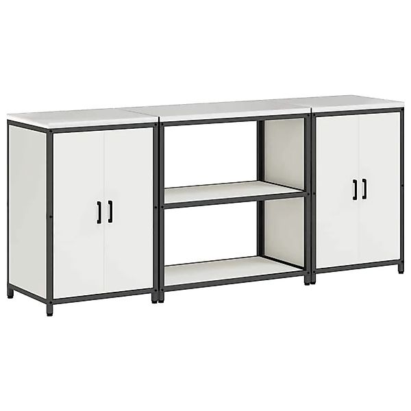 vidaXL Aufbewahrungsset für die Küche 3 Stk Weiß Kaltgewalzter Stahl 339266 günstig online kaufen