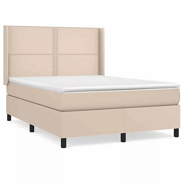 vidaXL Boxspringbett Matratze Cappuccino-Braun 140x190cm Kunstleder1466269 günstig online kaufen