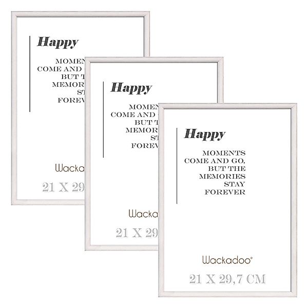 Wackadoo Living Bilderrahmen-Set HAPPY mit Glasscheibe günstig online kaufen