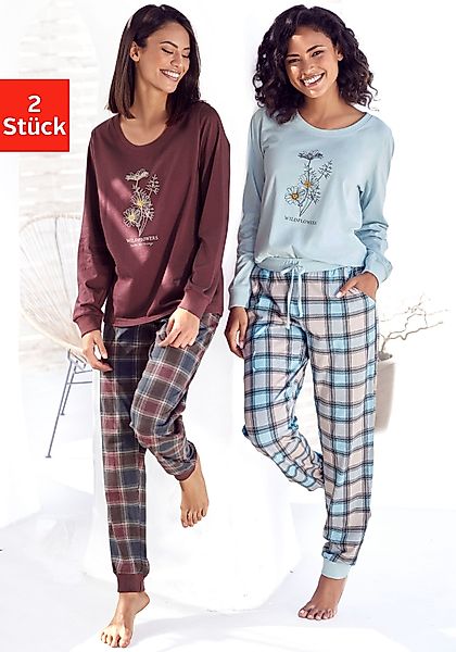 Vivance Dreams Pyjama, (4 tlg., 2 Stück), mit großen Punkten und Sternen günstig online kaufen