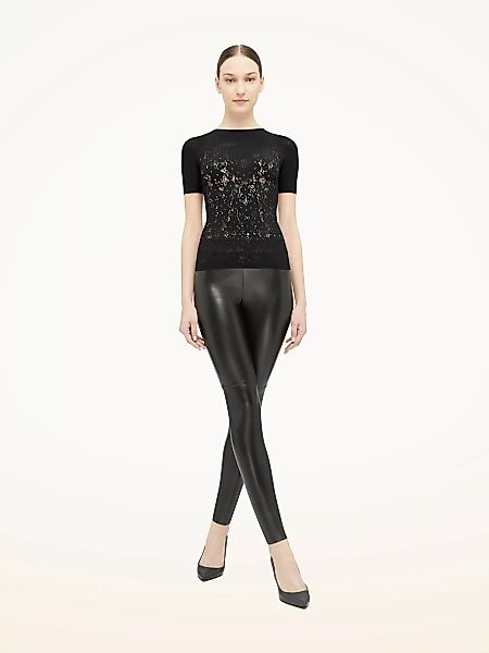 Wolford - Flower Lace Top Short Sleeves, Frau, black, Größe: M günstig online kaufen