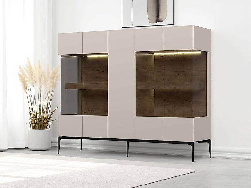 OTTO home Highboard Sky45 Kommode mit Glastüren, Höhe 142 cm, Vitrine, Lack günstig online kaufen