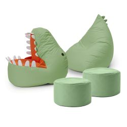 Lumaland Sitzsack Kinder Dino Kissen 90x90x70 günstig online kaufen