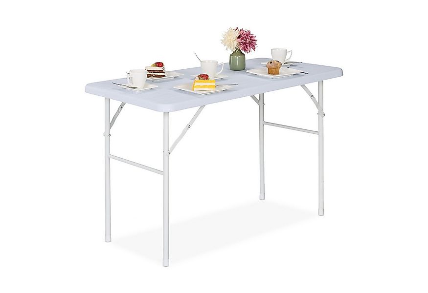 relaxdays Gartentisch Klappbarer Gartentisch Holzoptik günstig online kaufen