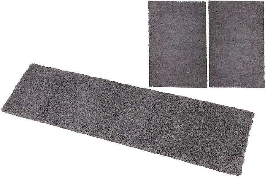 Bruno Banani Bettumrandung »Shaggy Soft« Höhe 30 mm 3 Stk. tlg. gewebt, Uni günstig online kaufen