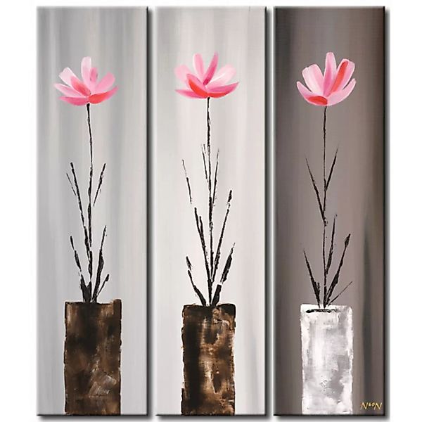 Leinwandbild Blumen in Vasen XXL günstig online kaufen
