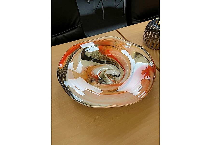 GILDE Dekoschale SMOKY Schale - orange, schwarz, weiß - Glas - Höhe 8cm - D günstig online kaufen