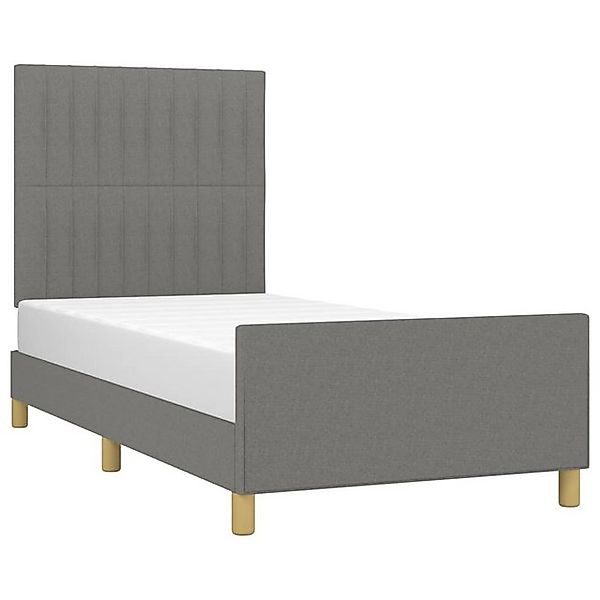 vidaXL Bett Bettgestell ohne Matratze Dunkelgrau 100x200 cm Stoff günstig online kaufen