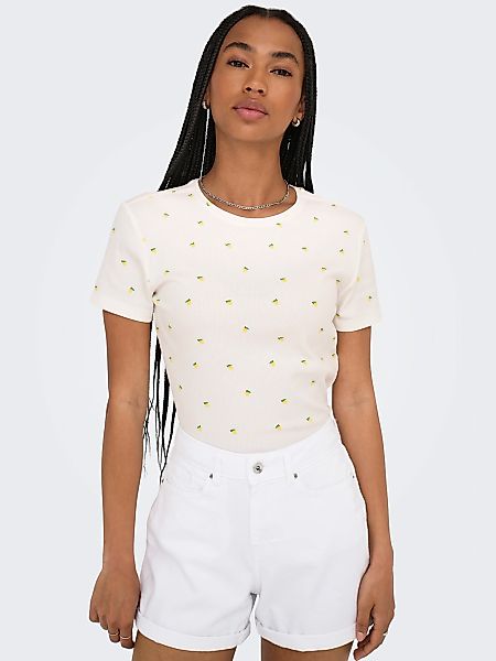 ONLY Kurzarmshirt "ONLFENJA LIFE SS AOP TOP JRS NOOS" Baumwollmischung, Cro günstig online kaufen