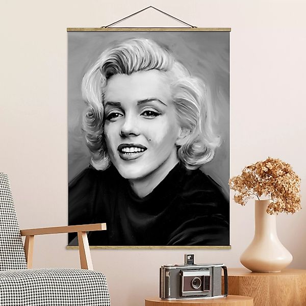 Stoffbild Kunstdruck mit Posterleisten - Hochformat Marilyn privat günstig online kaufen