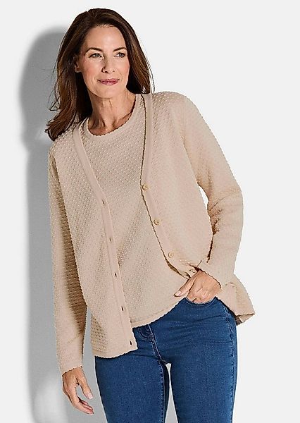 GOLDNER Strickjacke Baumwoll-Feinstrickjacke, Langarm Femininer Look mit ge günstig online kaufen