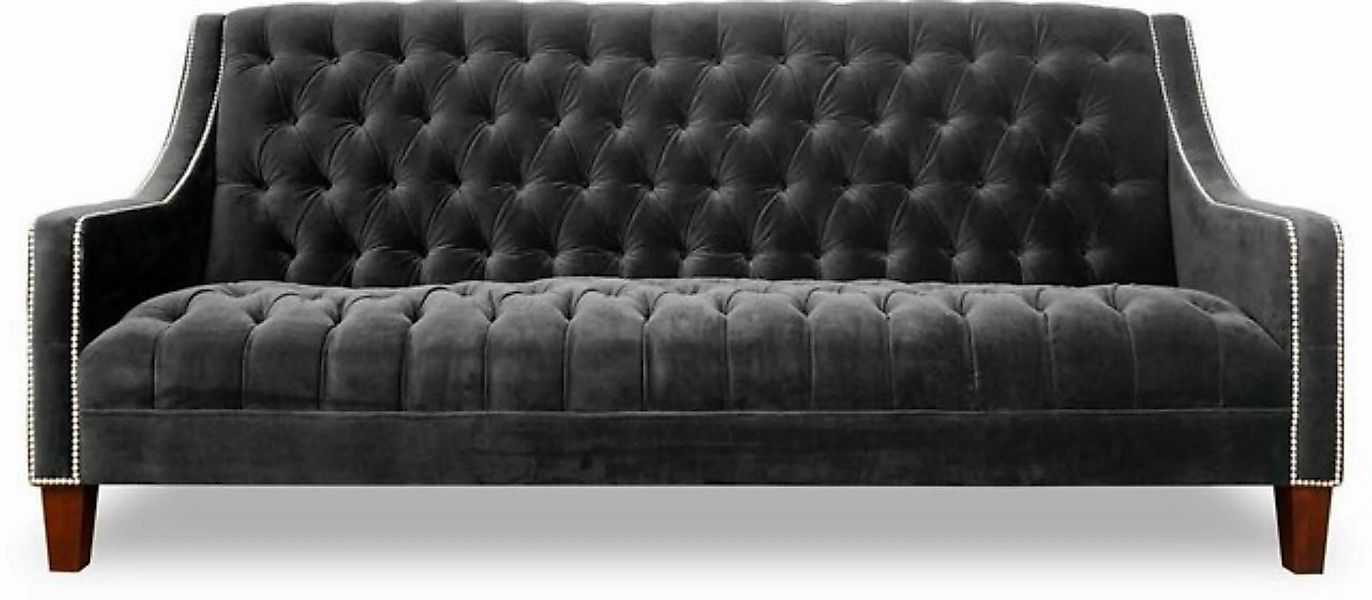 JVmoebel 3-Sitzer Design grau Sofa 3 Sitzer Chesterfield Stoff Couch Polste günstig online kaufen
