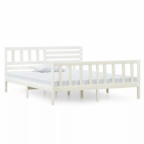 Vidaxl Massivholzbett Weiß 140x190 Cm günstig online kaufen