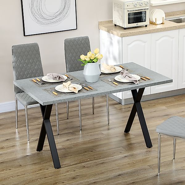 HOMCOM Esstisch Wohnzimmertisch für 6 Personen (Esszimmertisch, 1-St., Küch günstig online kaufen