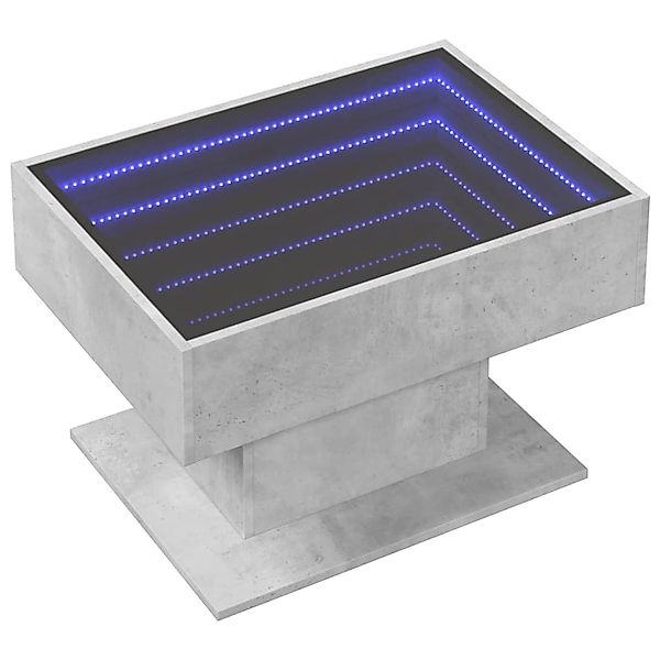 vidaXL LED-Couchtisch Betongrau 70x50x45 cm Holzwerkstoff 847535 günstig online kaufen