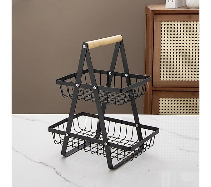 Kityhome Ablageregal 2-stöckiger Aufbewahrungskorb, Metall-Regal, Küchen-Or günstig online kaufen