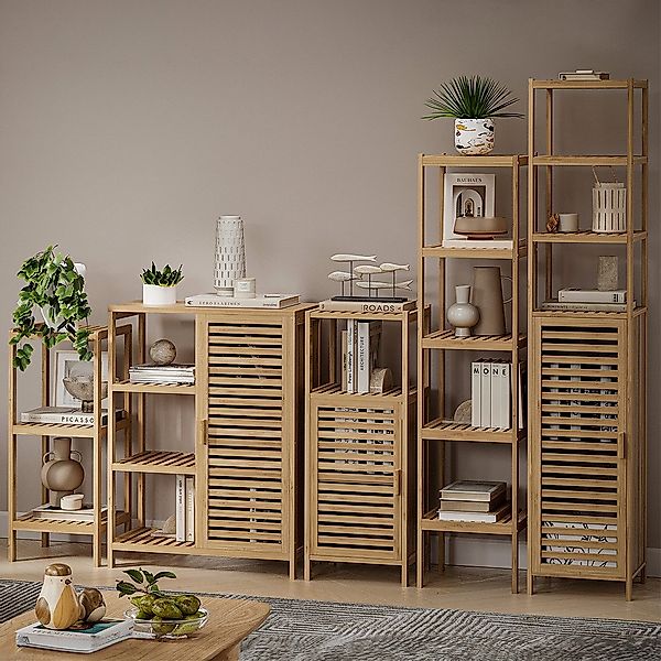 Bellamio Hochschrank Newa Badezimmerschrank aus Bambus, günstig online kaufen