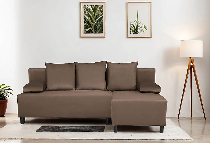 INOSIGN Ecksofa "IWALANI, Schlafsofa mit Bettkasten, Recamiere beidseitig m günstig online kaufen