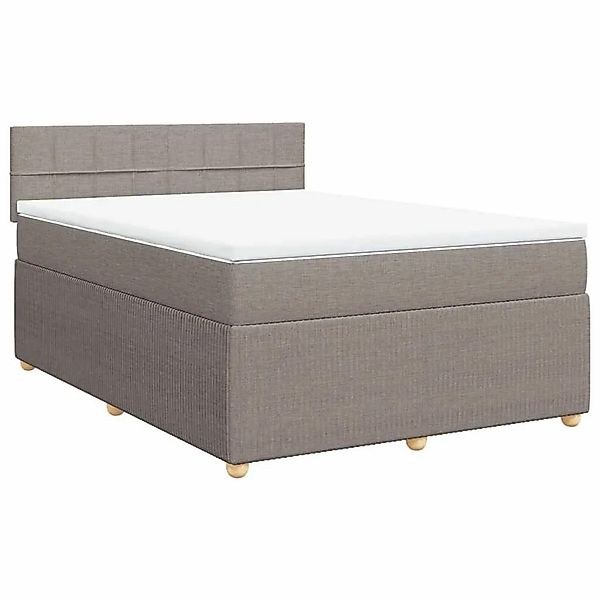 vidaXL Boxspringbett mit Matratze Taupe 160x200 cm Stoff 3289811 günstig online kaufen