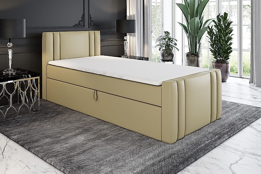 A&J MöbelLand GmbH Boxspringbett Einzelbett KLAUS mit Bettkasten, Topper un günstig online kaufen