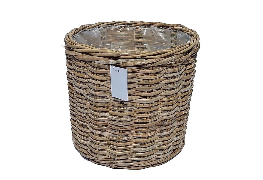Casa Moro Flechtkorb Rattan Korb Siena rund mit Folie Blumenkorb Pflanzenko günstig online kaufen