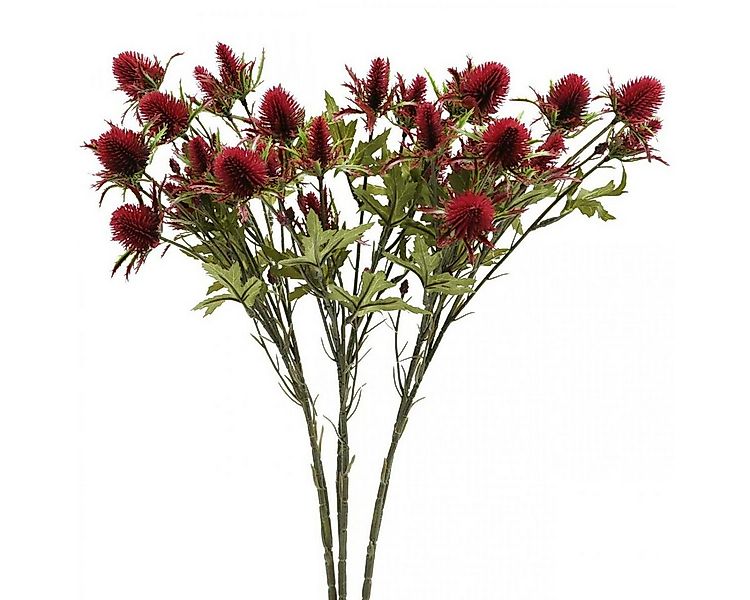Kunstblume Distel Künstliche Blume Dekozweig Rot Burgund 10 Blütenköpfe 68c günstig online kaufen