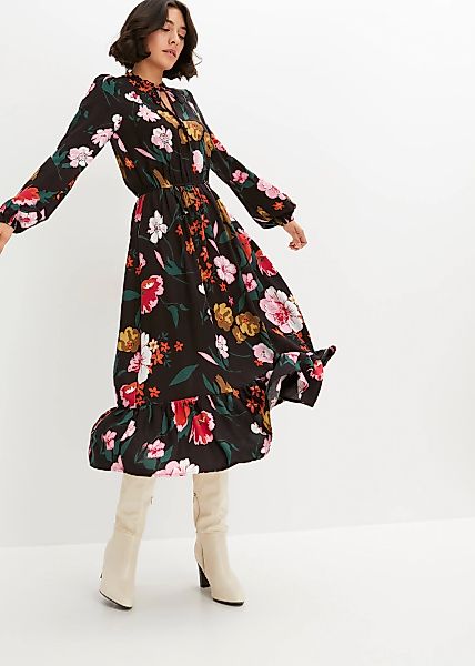 bonprix Midikleid "Midikleid aus fließender Viskose" Midikleid aus fließend günstig online kaufen