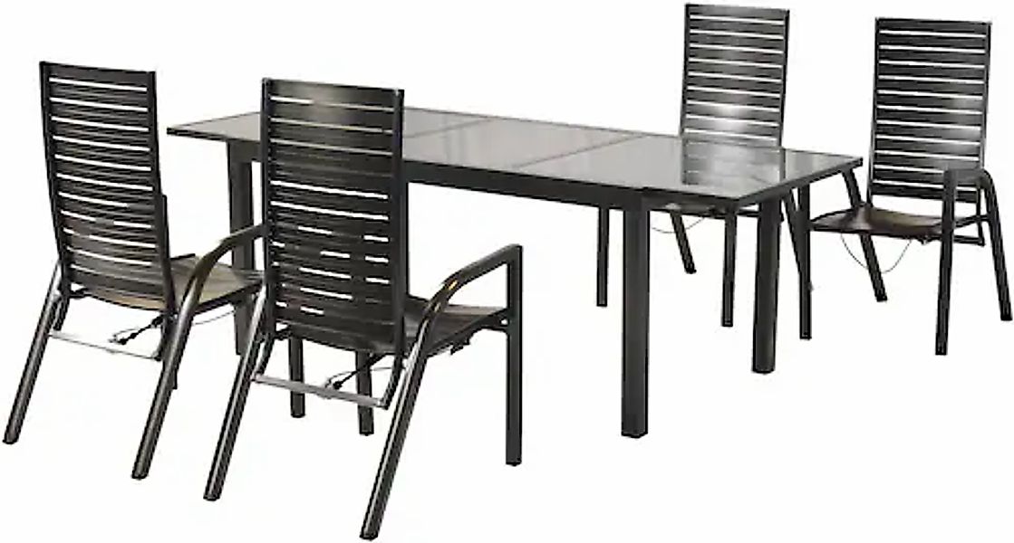 MERXX Garten-Essgruppe »»Siros«« Set, 5 Stk. tlg. Rückenlehne verstellbar d günstig online kaufen