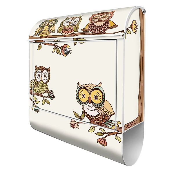 Banjado Design Briefkasten Weiß Pulverbeschichtet 39x47x14cm 2 Schlüssel Mi günstig online kaufen