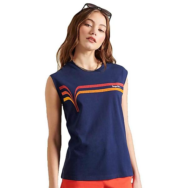 Superdry Cali Surf Classic Logo Ärmelloses T-shirt S Nautical Navy günstig online kaufen