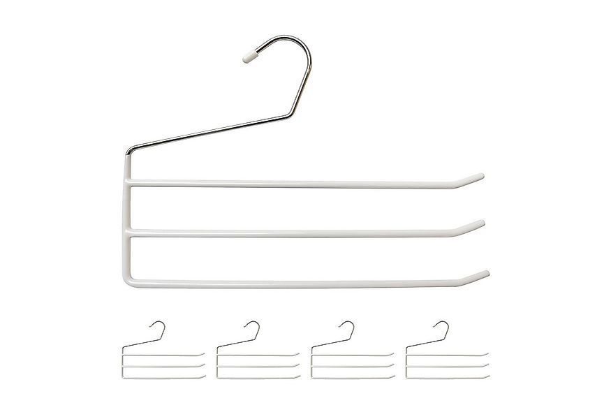 relaxdays Mehrfach-Kleiderbügel Hosenbügel mehrfach 5er Set, weiß günstig online kaufen