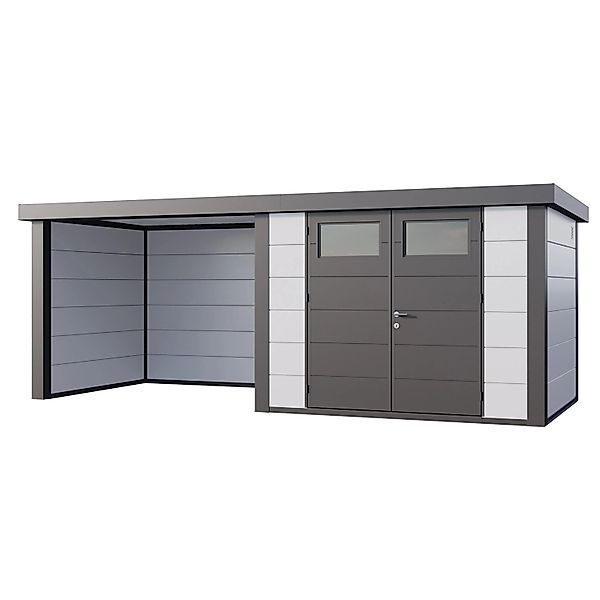 Gerätehaus Classico 3024 mit Lounge S Links 582 cm x 238 cm Weiß günstig online kaufen