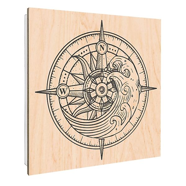 Banjado Schlüsselkasten mit Holzfront 30x30cm Weiß Scharnier Links 50 Haken günstig online kaufen